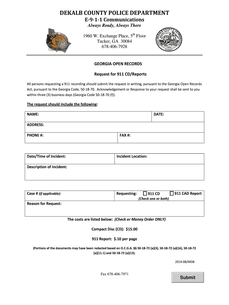 Dekalb County Police Report 2014-2025